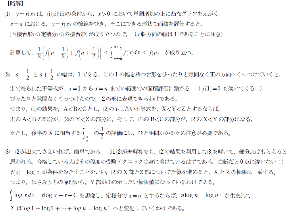 積分，平均，凸関数・・・東京医科歯科大学2005年の問題